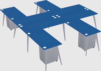 Shared l-shaped office desk system