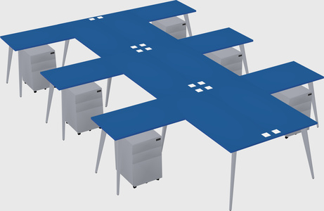 Shared l-shaped office desk system