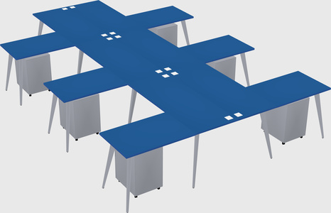 Shared l-shaped office desk system