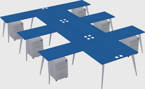 Shared l-shaped office desk system