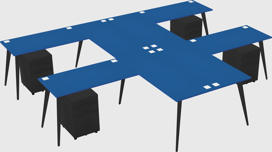Shared l-shaped office desk system