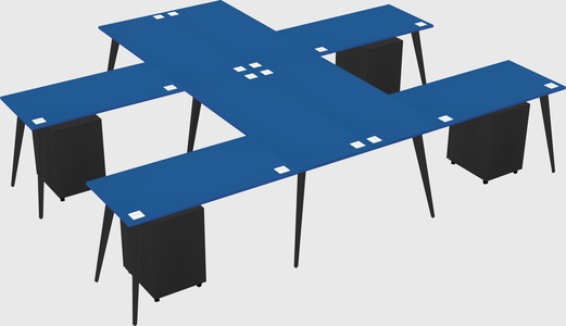 Shared l-shaped office desk system