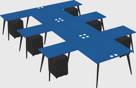 Shared l-shaped office desk system