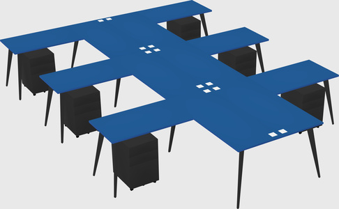 Shared l-shaped office desk system