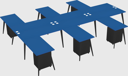 Shared l-shaped office desk system