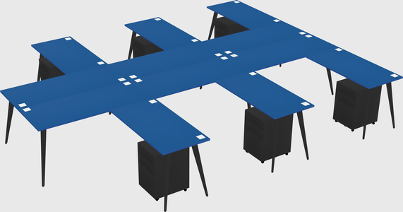 Shared l-shaped office desk system
