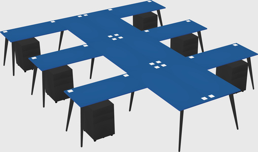 Shared l-shaped office desk system