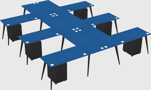 Shared l-shaped office desk system