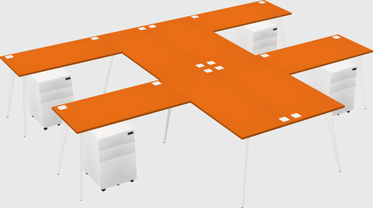 Shared l-shaped office desk system