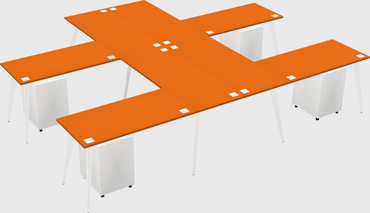 Shared l-shaped office desk system