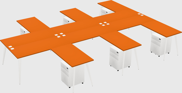 Shared L-shaped Office Desk System