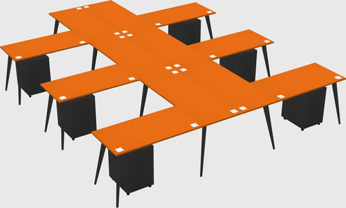 Shared l-shaped office desk system
