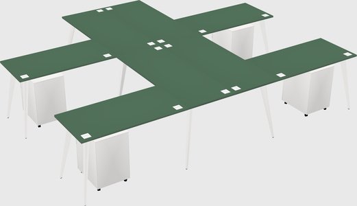Shared l-shaped office desk system