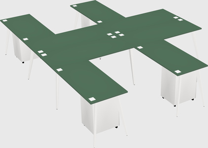 Shared l-shaped office desk system