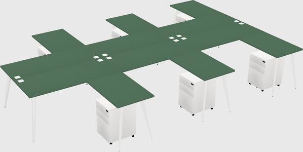 Shared L-shaped Office Desk System