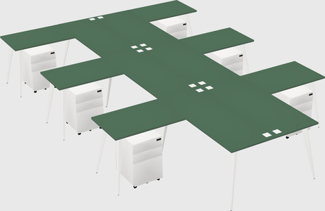 Shared l-shaped office desk system