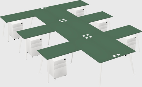 Shared l-shaped office desk system