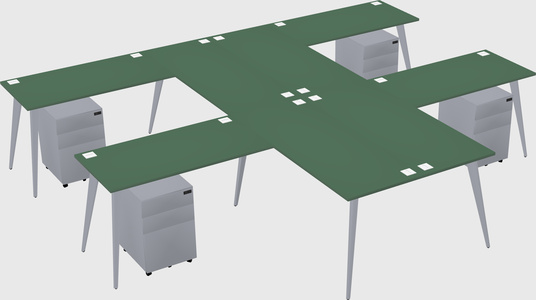 Shared l-shaped office desk system