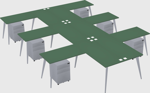 Shared l-shaped office desk system