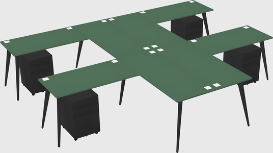 Shared l-shaped office desk system