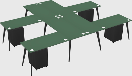Shared l-shaped office desk system