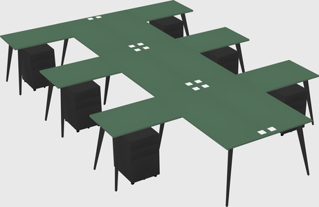 Shared l-shaped office desk system