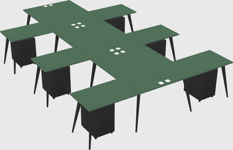 Shared l-shaped office desk system