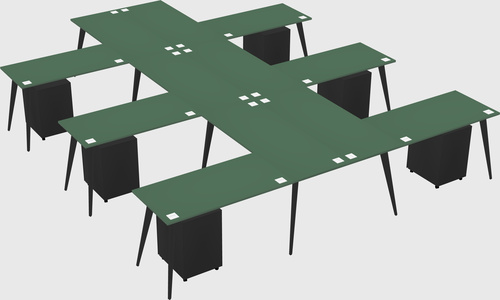 Shared l-shaped office desk system