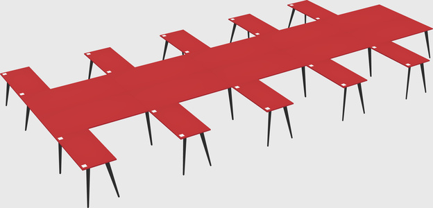Shared l-shaped office desk system