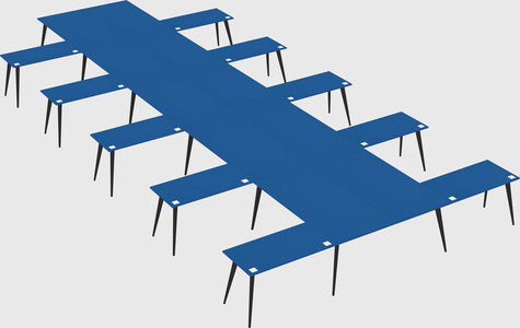 Shared l-shaped office desk system