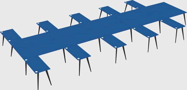 Shared l-shaped office desk system