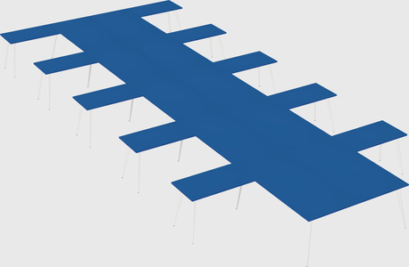 Shared l-shaped office desk system