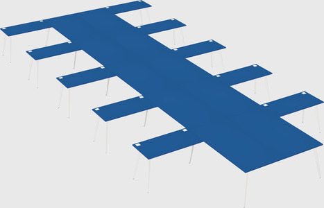 Shared l-shaped office desk system