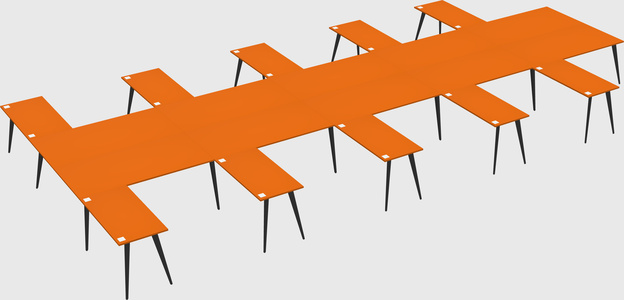 Shared l-shaped office desk system