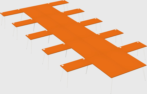 Shared l-shaped office desk system