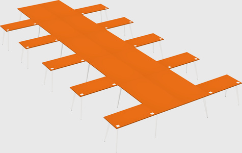 Shared l-shaped office desk system