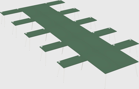 Shared l-shaped office desk system
