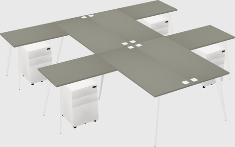 Shared l-shaped office desk system