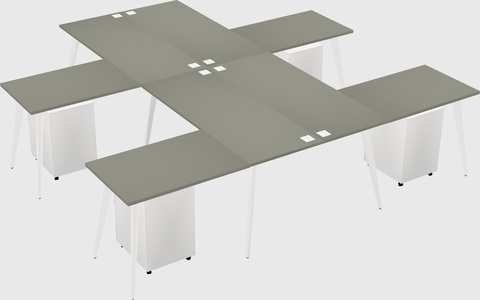 Shared l-shaped office desk system