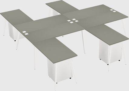 Shared l-shaped office desk system