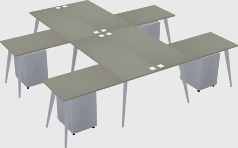 Shared l-shaped office desk system