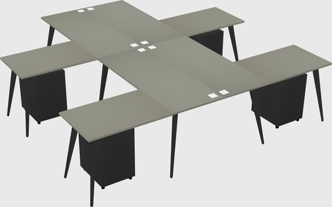 Shared l-shaped office desk system