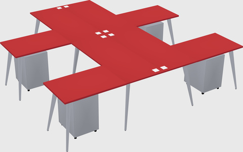 Shared l-shaped office desk system
