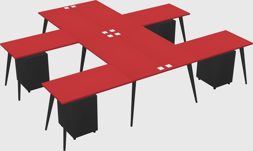 Shared l-shaped office desk system