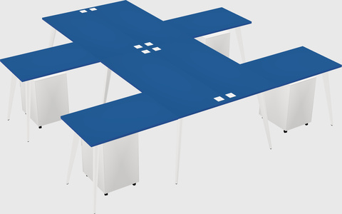 Shared l-shaped office desk system