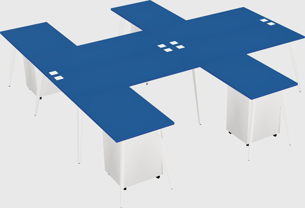 Shared l-shaped office desk system