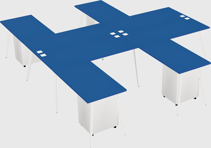 Shared l-shaped office desk system