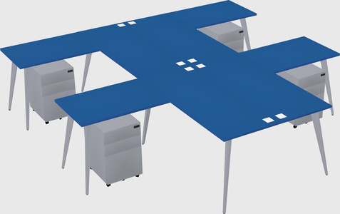 Shared l-shaped office desk system