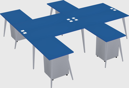 Shared l-shaped office desk system