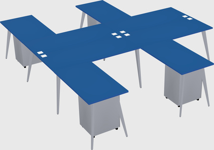 Shared l-shaped office desk system